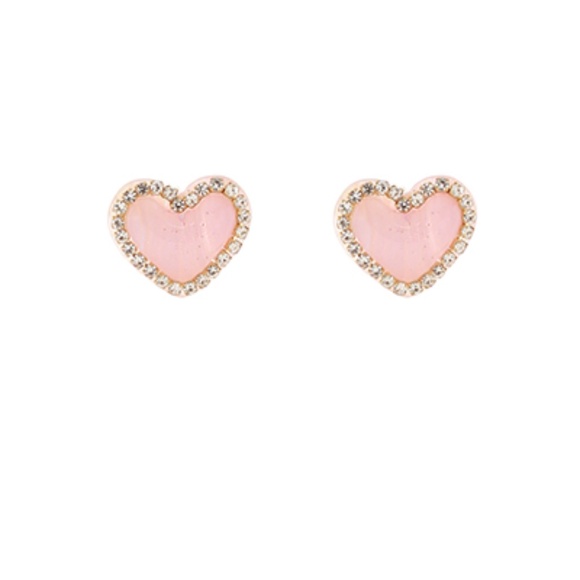 Pave Crystal & Acetate Heart Earrings - Picture 1 of 1